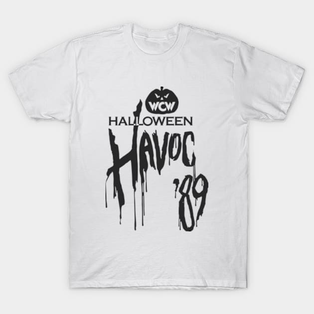 WCW Halloween Havoc 89 Black on Orange T-Shirt by Authentic Vintage Designs